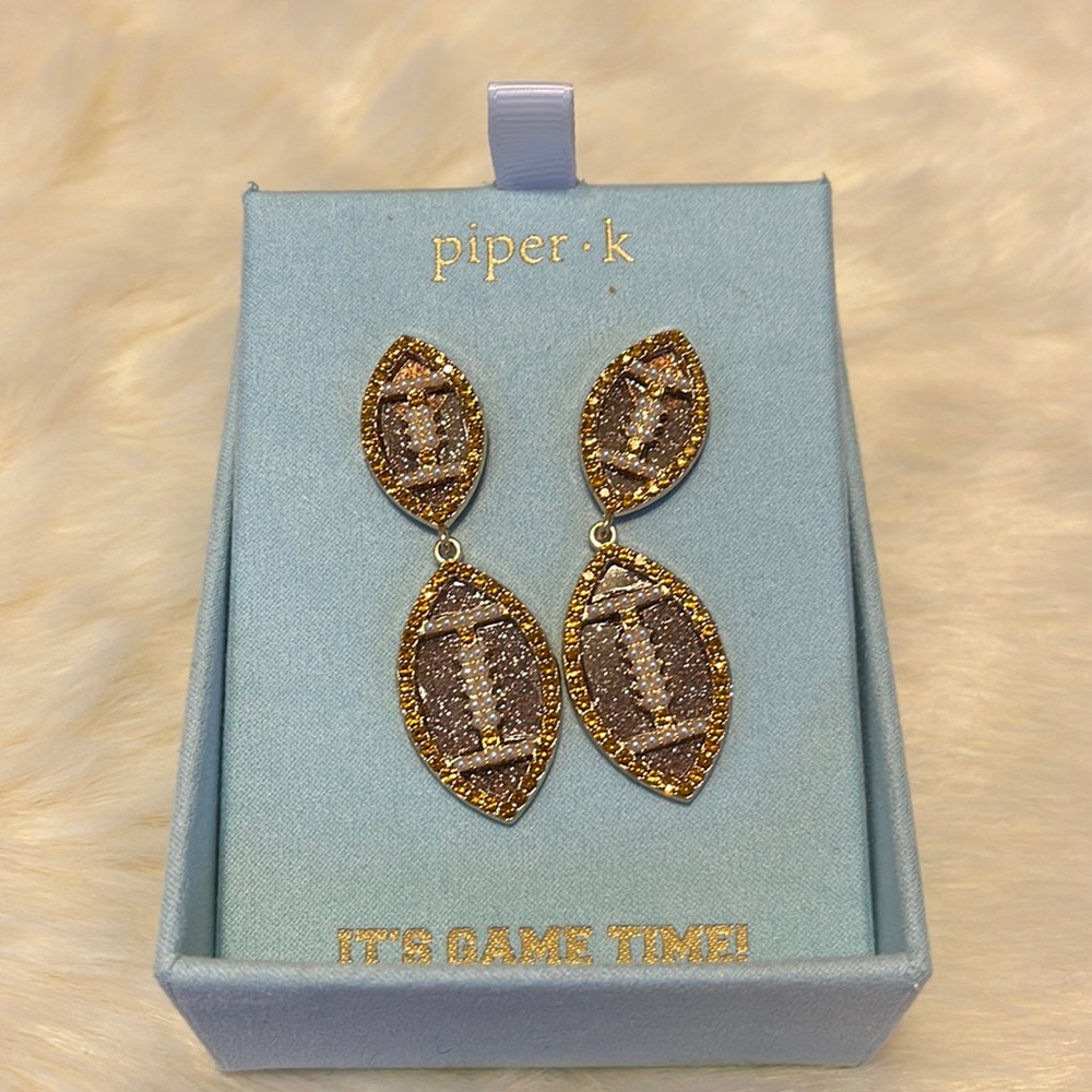 NWT Piper k It’s Game Time earrings football